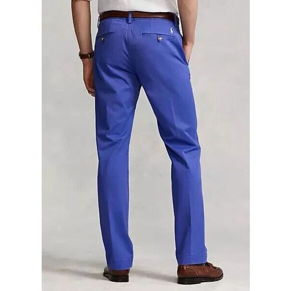 Polo Ralph Lauren Men Sz 32x32 Blue Stretch Straight Fit Washed Chino Pants - Picture 12 of 13